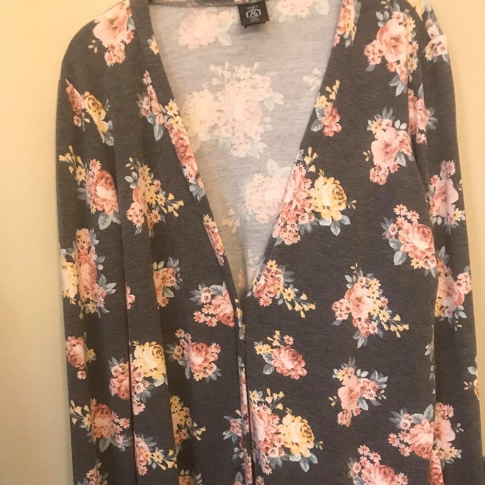 Agnes & Dora Boyfriend Cardigan Duster XXXL Flower